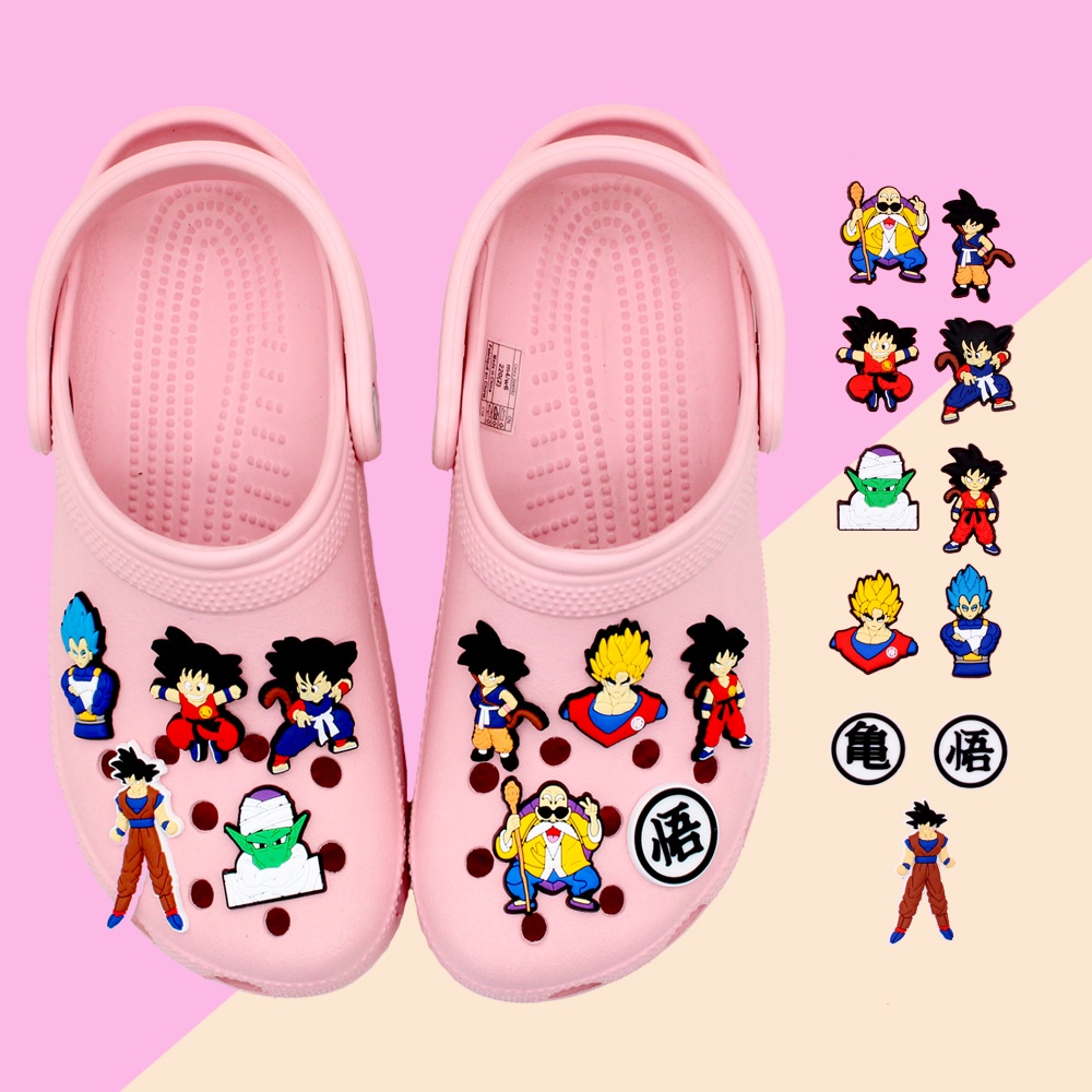 Ngọc rồng Crocs Jibbitz chủ đề nhân vật anime DIY Shoe Charms chủ đề hoạt hình pvc accessories Phụ kiện dép Với 1000 Mẫu decorate Lựa Chọn Phụ kiện giày dép nam và trẻ em