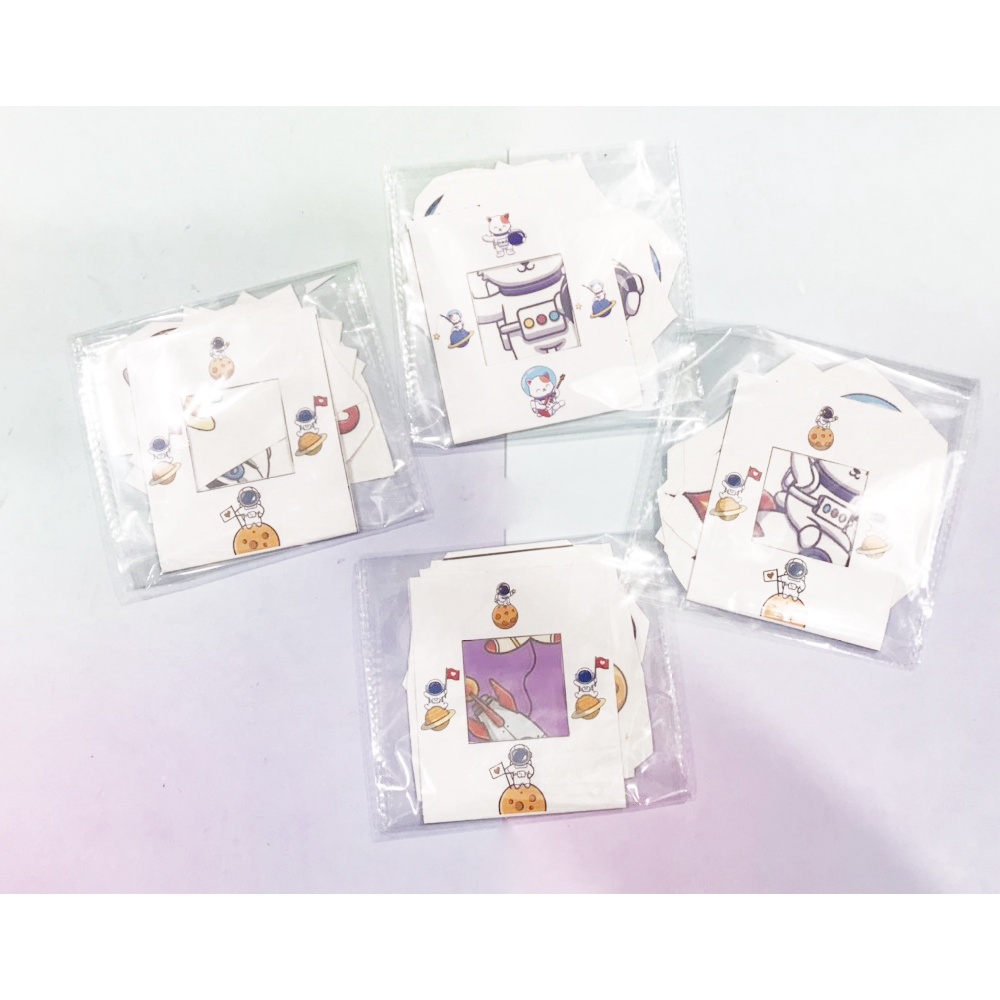 sticker phi hành gia cắt rời size to SCI43 có bao giấy cute dễ thương bullet journal