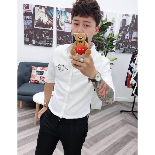 Áo Sơ Mi Trắng Nam Hoạ Tiết Hàng Cao Cấp | BigBuy360 - bigbuy360.vn