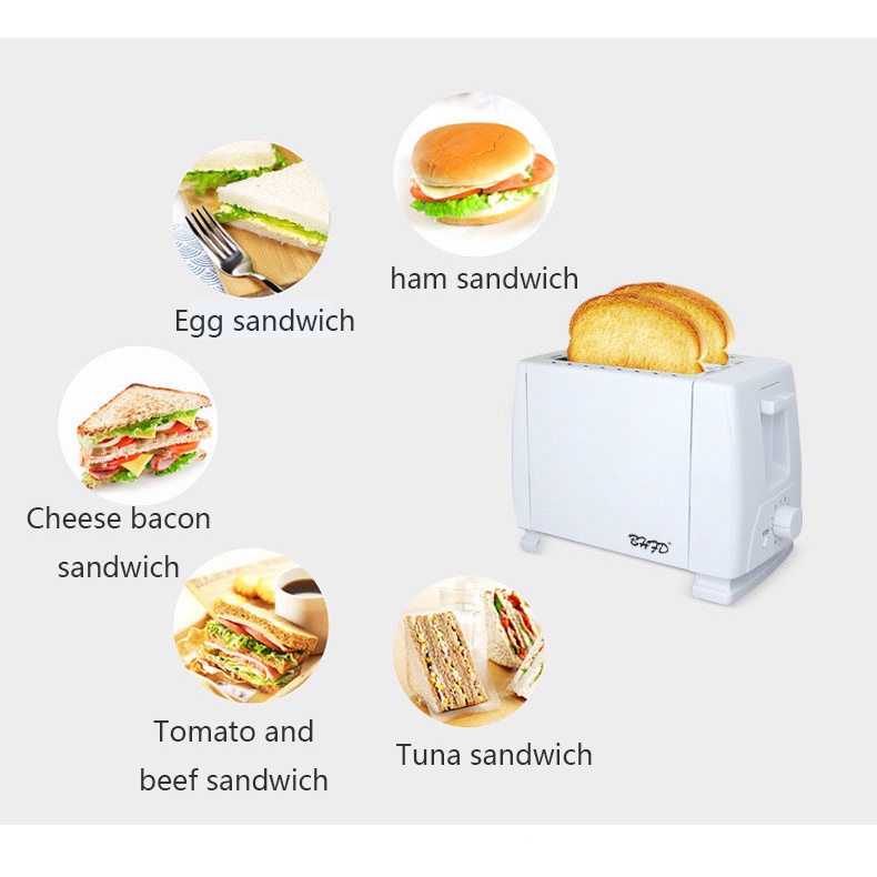 Máy Nướng Bánh Mì 2 Ngăn 700W 2 Ngăn Nướng 2 Bánh Cùng Lúc Tiện Ích Cho Gia Đình