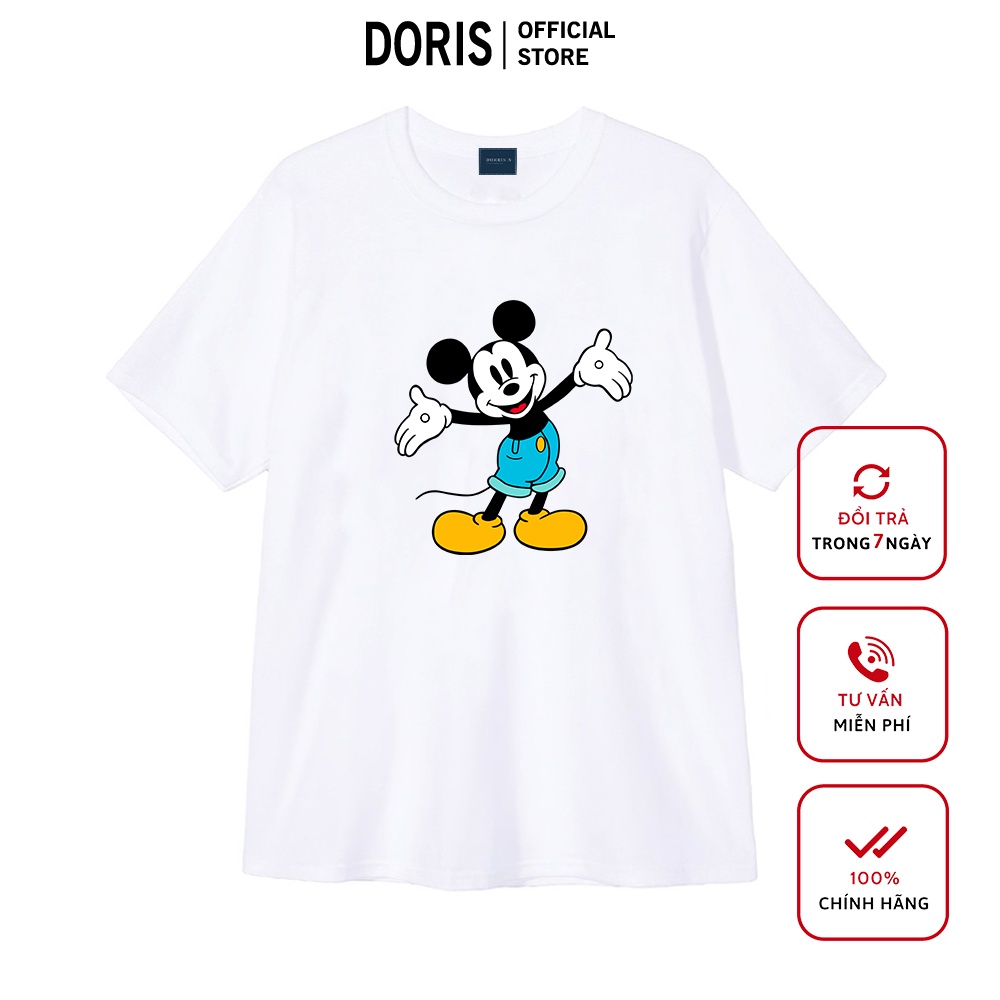 Áo thun MICKEY QX chất liệu cotton 100% áo phông form rộng DORRIS N