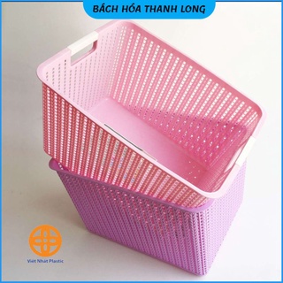 Rổ nhựa chữ nhật đựng đồ 3 size nhựa Việt Nhật ❤️FREESHIP❤️ Giỏ nhựa đựng quần áo, mỹ phẩm, đồ chơi hiện đại (3415)