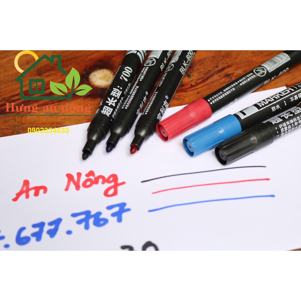 Bút lông dầu không phai, nét 2 ly ERMANENT 700-600 có 3 màu chọn xanh đỏ đen văn phòng phẩm