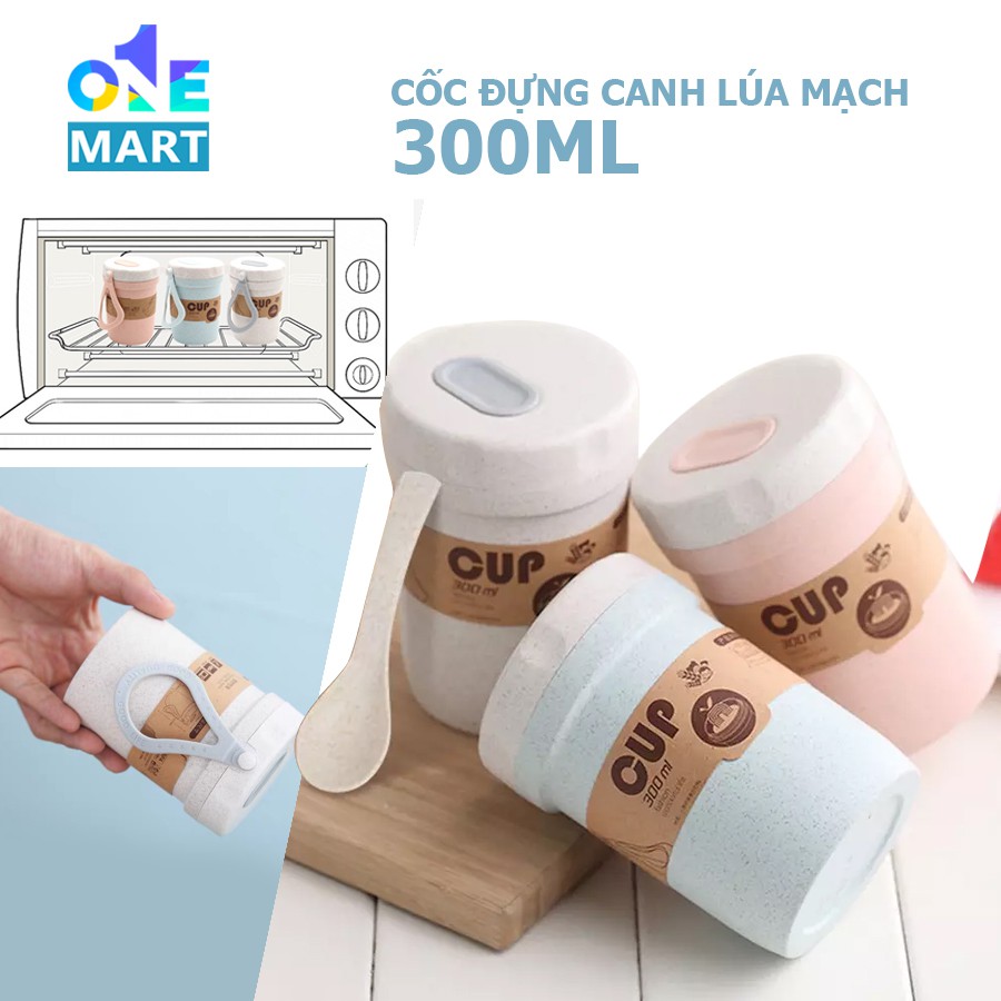 Cốc đựng canh lúa mạch nhỏ xinh dùng cho văn phòng cực tiện dụng dung tích 300ml