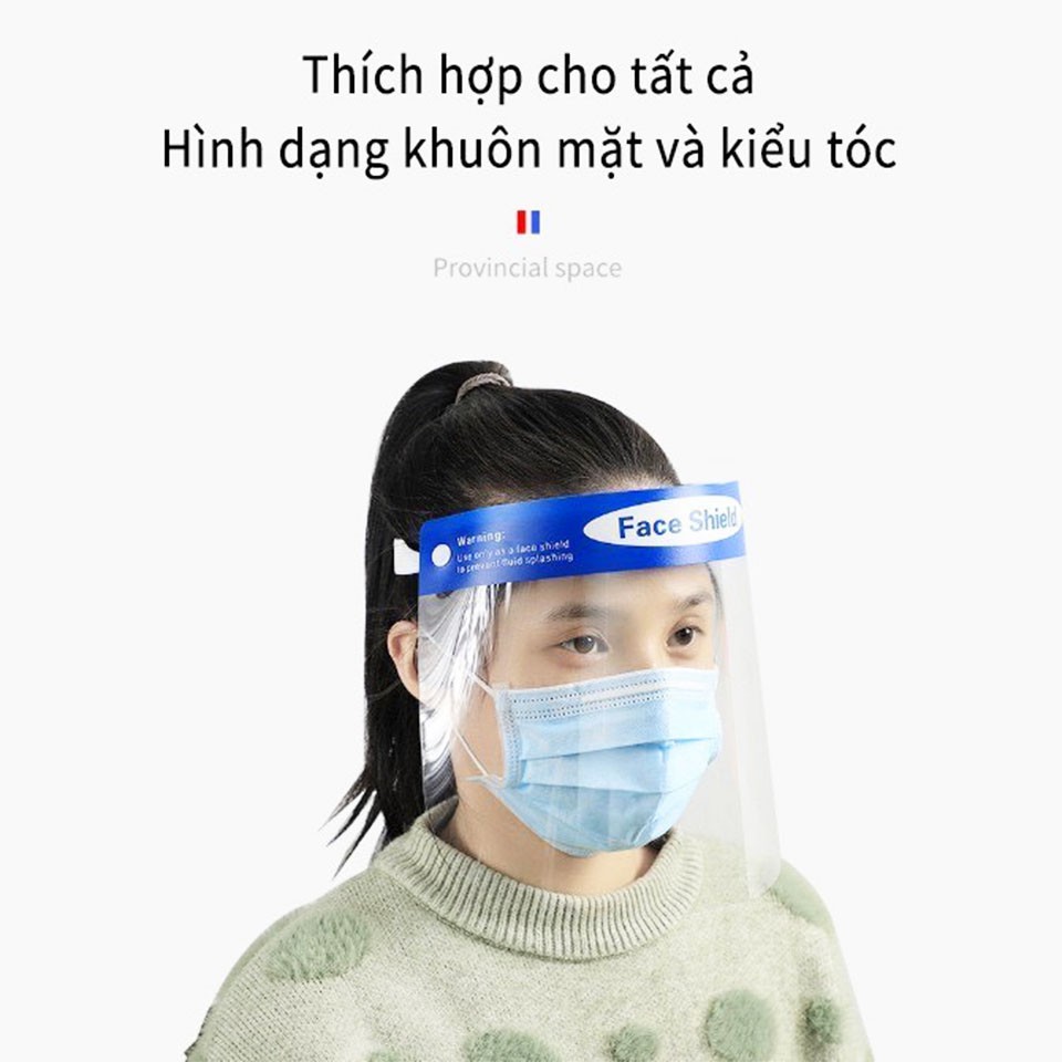 Kính chống giọt bắn, Kính chống dịch Face shield đệm mút xốp bảo vệ 3 chiều an toàn tiện lợi BBShine – K024