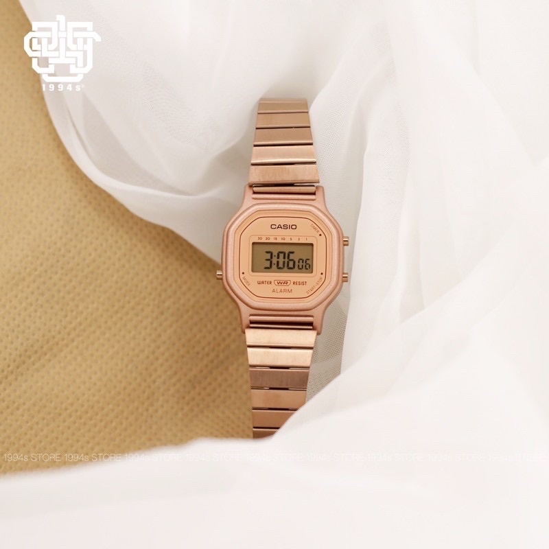 Đồng hồ casio rosegold nữ dây kim loại chính hãng Casio LA-11WR-5ADF