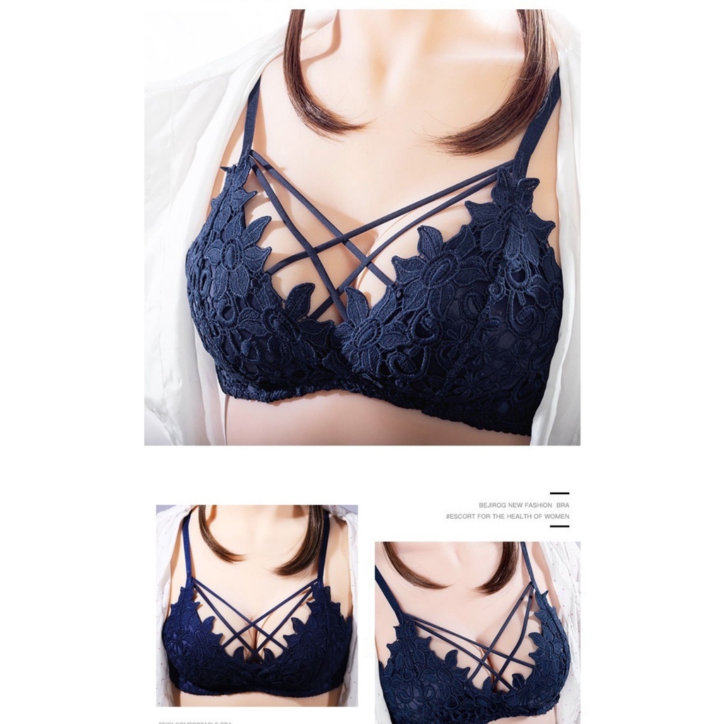 Áo Lót Thêu Ren Không Gọng Quyến Rũ Thoải Mái Cho Nữ