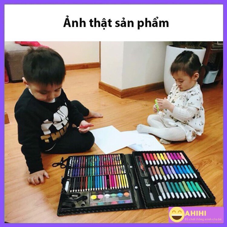 Hộp Bút Màu 150 Chi Tiết Cho Bé, Bộ Màu Vẽ Đa Năng Cho Bé Tập Tô màu Hàng loại 1 Ahihikids
