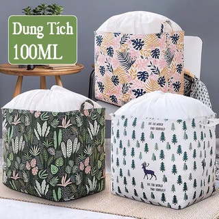 Túi Đựng Quần áo Chăn Màn Vải Canvas Không Thấm Nước, Túi lưu trữ vải lớn với giá sắt, Giỏ Đựng Đồ Đa Năng Vintage Cỡ siêu To Giỏ Đựng Đồ Đa Năng, Túi đựng chăn màn, quần áo