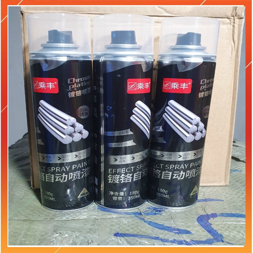 Bình xịt đánh bóng bề mặt dụng cụ Inox Chrome 350ml - Sơn Xịt Mạ Crom Inox
