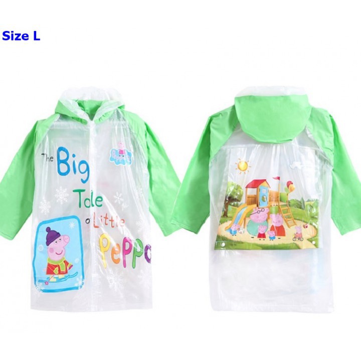 Áo Mưa Pig Peppa Cho Bé Size L 1m - 1m2