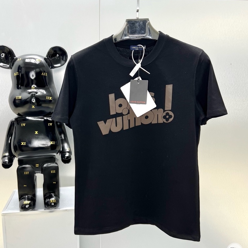 Áo Phông Thun Nam in Gấu 3D LV ngắn tay, chất cotton kiểu dáng năng động