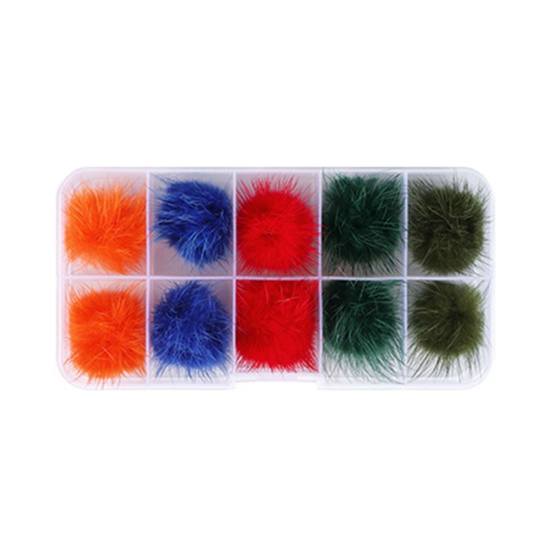 Set 10 Phụ Kiện Trang Trí Móng Tay Đính Bóng Lông Xinh Xắn Charms