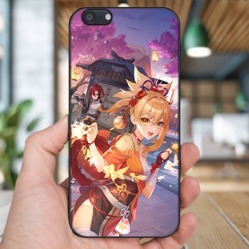 Ốp lưng Oppo A71 viền đen in hình Yoimiya Genshin Impact