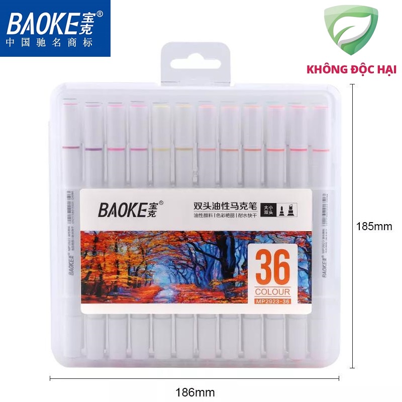 [Giao hỏa tốc] Art Marker - Hộp bút lông màu hai đầu Baoke | MP2923