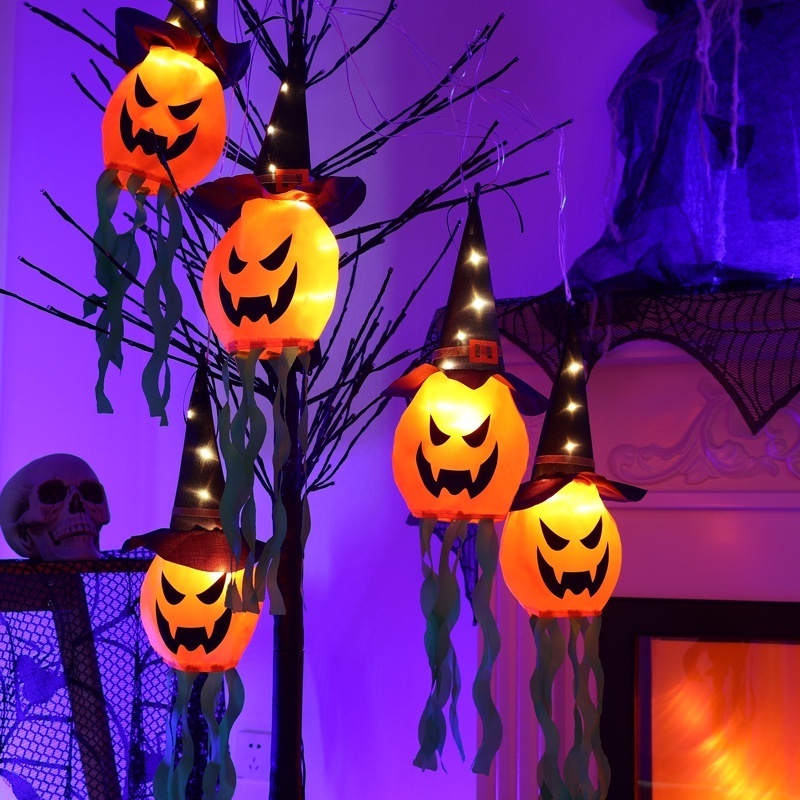Đèn LED Treo Trang Trí Chống Thấm Nước Hình Ma Bí Ngô Halloween