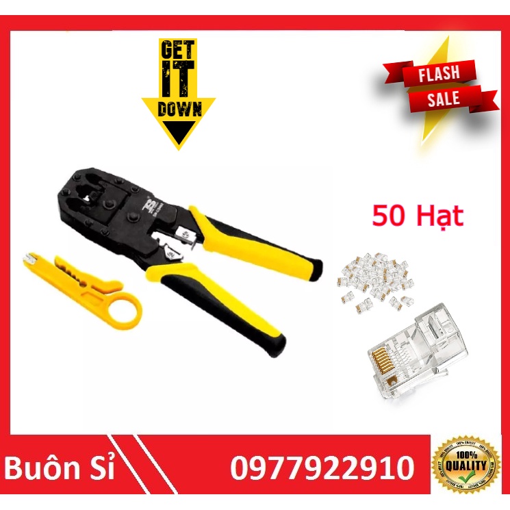Kìm bấm mạng Tặng 50 hạt mạng - Hàng chuẩn