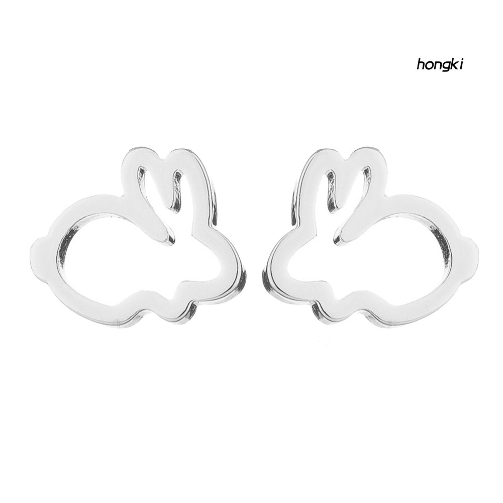 Khuyên tai hình thỏ rỗng thời trang dễ thương cho nữ