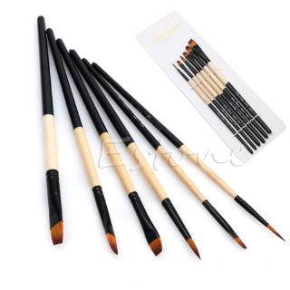 Bộ 6 cọ sơn dầu lông bằng Nylon chất liệu Acrylic
