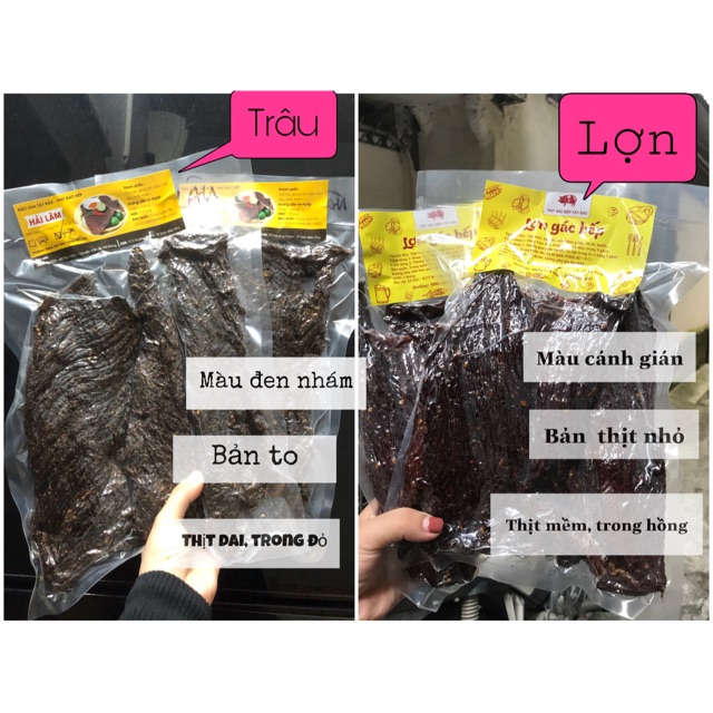 1kg Trâu Gác Bếp Điện Biên Hải Lâm Dạng Nguyên Miếng Loại Ngon (2 gói 500g)