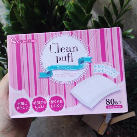 ( số 1 Cosme ) Bông tẩy trang Cotton Clean Puff Nhật Bản 80 tờ