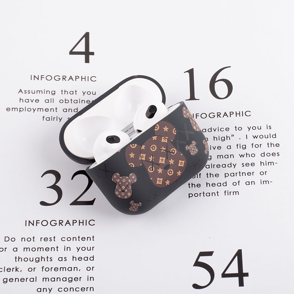 Vỏ Bọc Silicone In Họa Tiết KAWS Dành Cho Hộp Sạc Tai Nghe Airpods 3 2 1