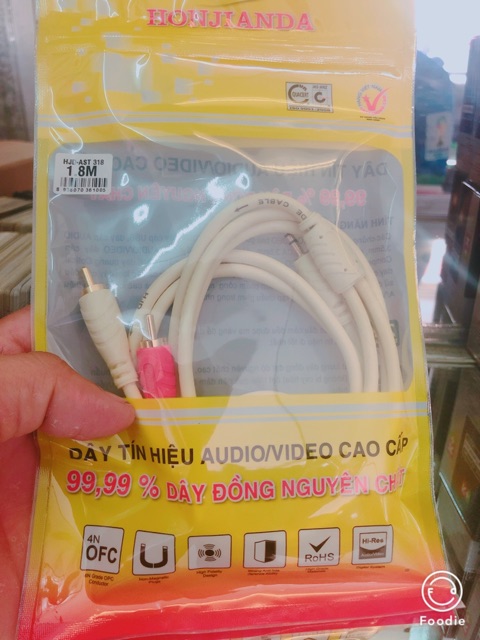 Dây 3.5 Ra 2 Đầu Bông Sen Honjianda 1.8M Dây Xịn