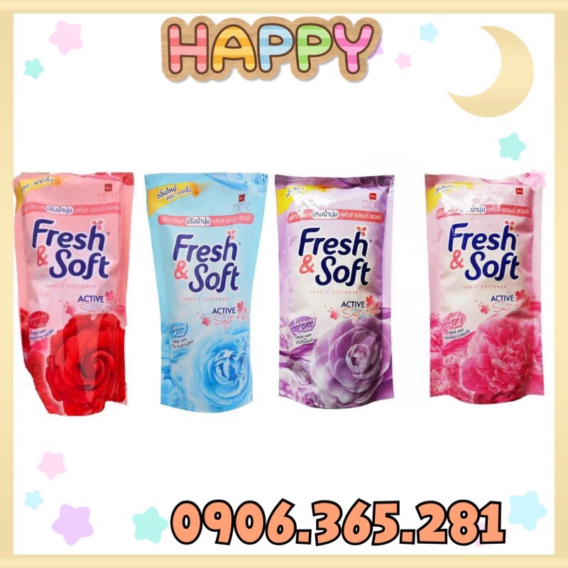 HH Combo 3 túi Nước xả vải Fresh&amp;Soft túi 600ml Đảm bảo uy tín chất lượng