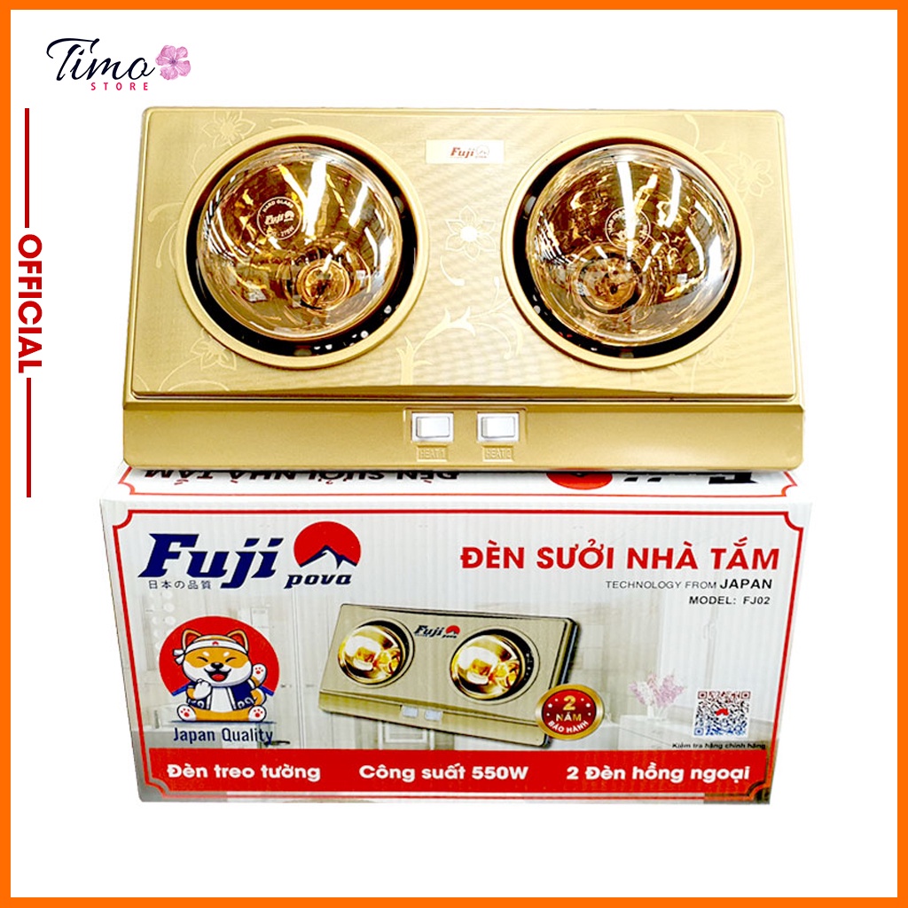 Đèn sưởi nhà tắm Fuji Pova công nghệ Nhật Bản sưởi ấm nhanh, chống bỏng, chống lóa | TM006