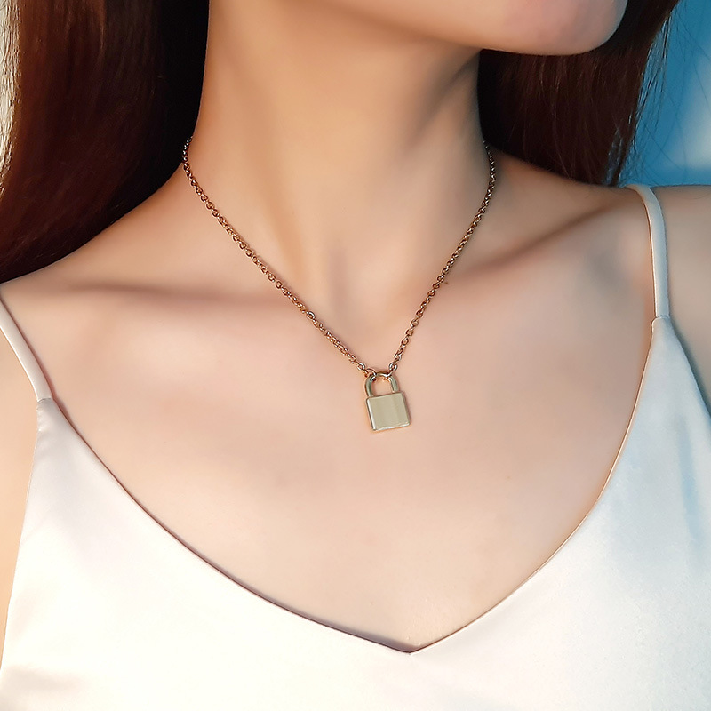 Dây Chuyền Mặt Hình Ổ Khóa Đơn Giản Phong Cách Bohemian Cổ Điển