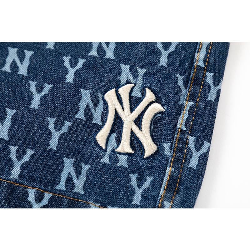❤❀  ❤ Quần Short Cotton Dáng Rộng Thêu Chữ MLB NY Thời Trang Đường Phố Mới Unisex