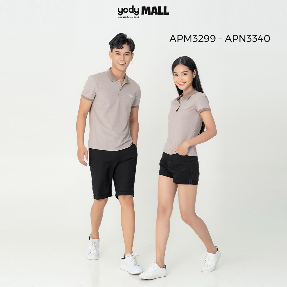 Áo Polo nam mắt chim phối bo trơn có cổ YODY chất vải cotton thấm hút tốt APM3299 | BigBuy360 - bigbuy360.vn