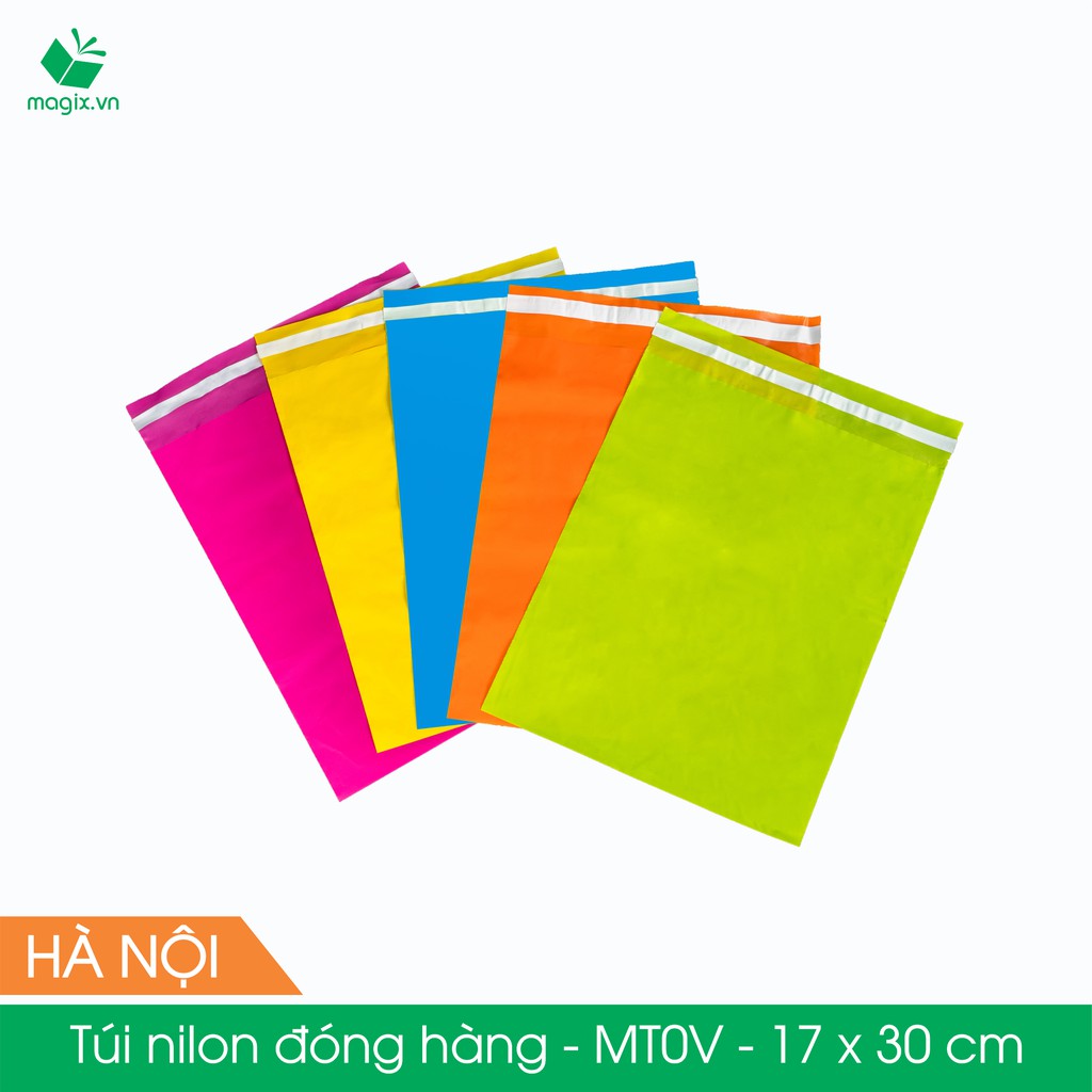 MT0V - 17x30 cm - Túi nilon gói hàng - 100 túi niêm phong đóng hàng màu vàng