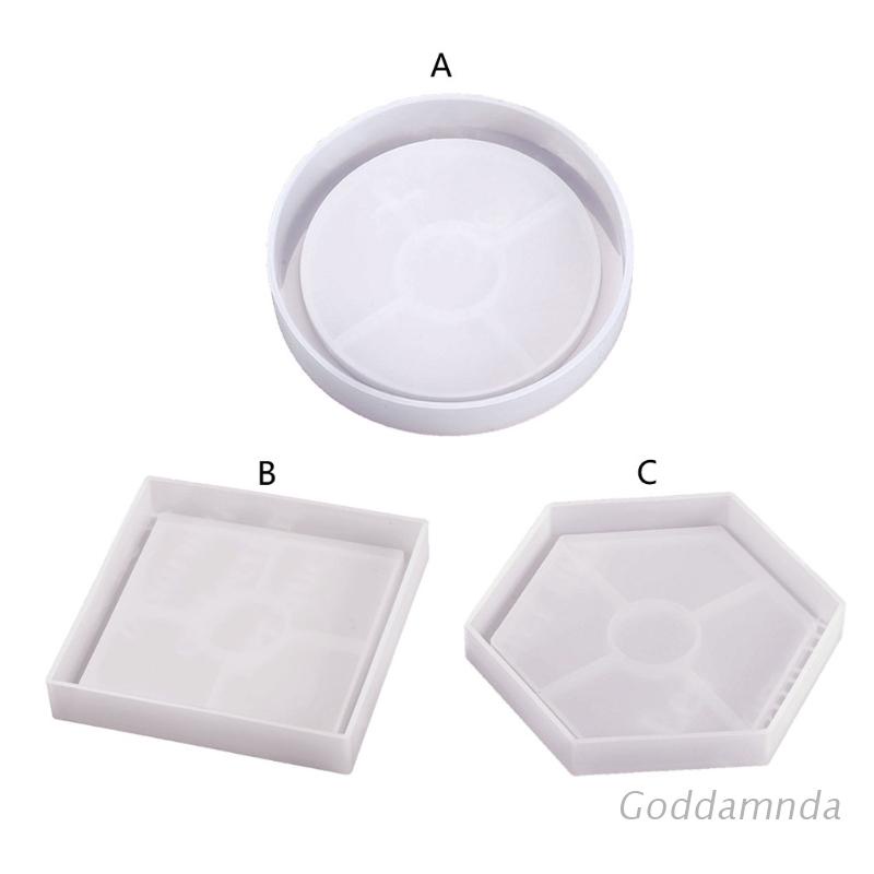 Khuôn Silicone Làm Đế Lót Ly Nhựa Resin Hình Lục Giác/Vuông/Tròn