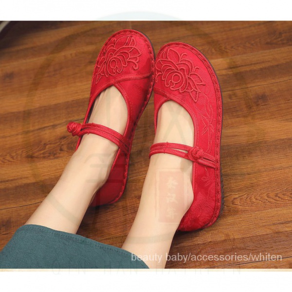 Giày búp bê thêu họa tiết phong cách cổ điển thời trang mùa hè cho nữ