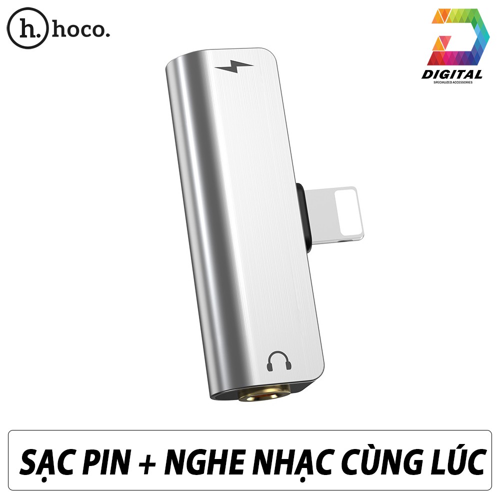 Jack Chia Cổng Lightning Ra 3.5mm 1 Ra 2 Chính Hãng Hoco LS25