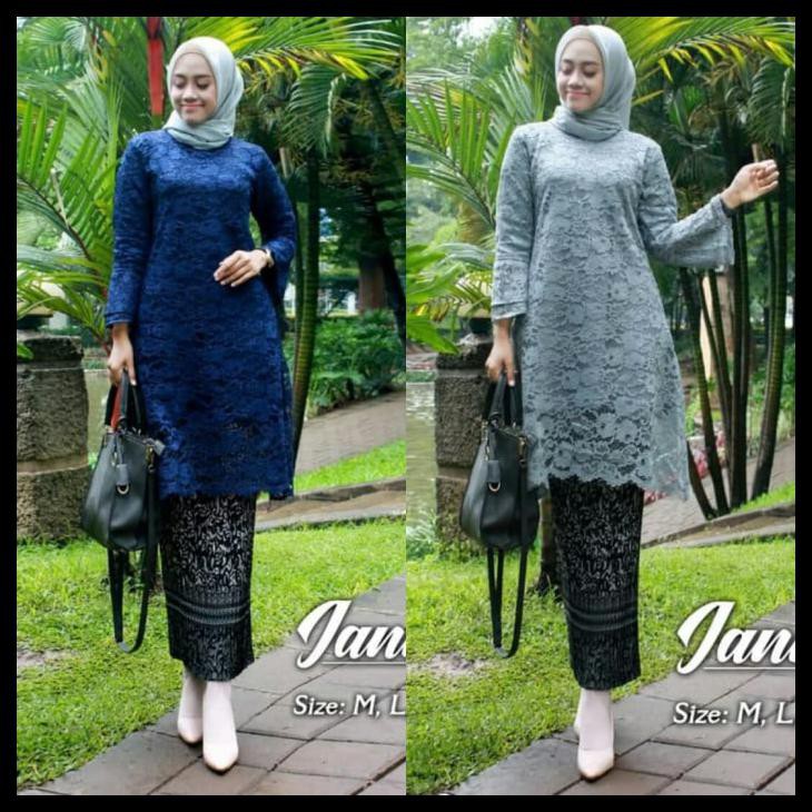 Bộ Đồ Kebaya Phù Hợp Với Áo Dài Màu Xanh Nước Biển Và Xám | BigBuy360 - bigbuy360.vn