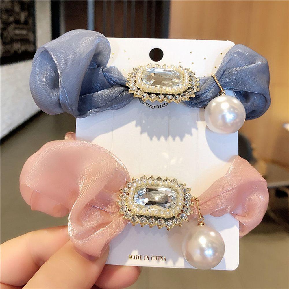 Dây Buộc Tóc Cao Su Satin Phong Cách Retro Thanh Lịch Cho Nữ