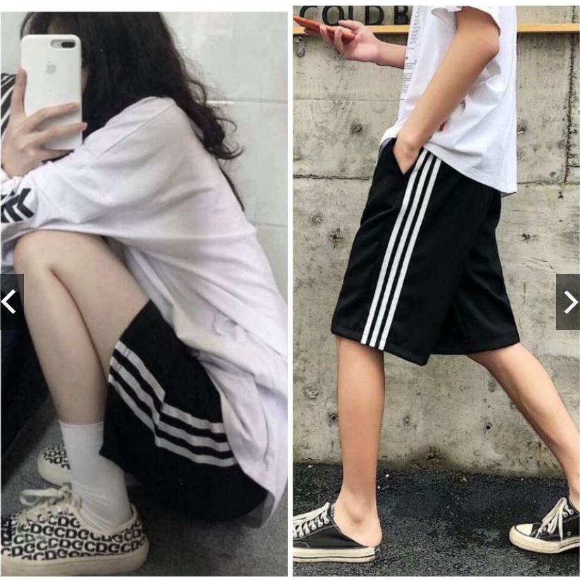 [HCM]Quần Short Đùi 3 Sọc Phối Màu Cá Tính Chất Thun Mềm Mại