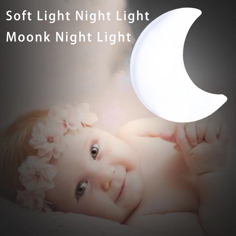 Đèn LED Licer cảm biến ánh sáng hình mặt trăng dùng ban đêm giúp bảo vệ mắt tiết kiệm năng lượng cho phòng ngủ trẻ em