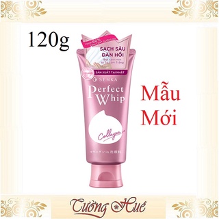 Sữa rửa mặt collagen senka perfect whip collagen - 120g - hồng.