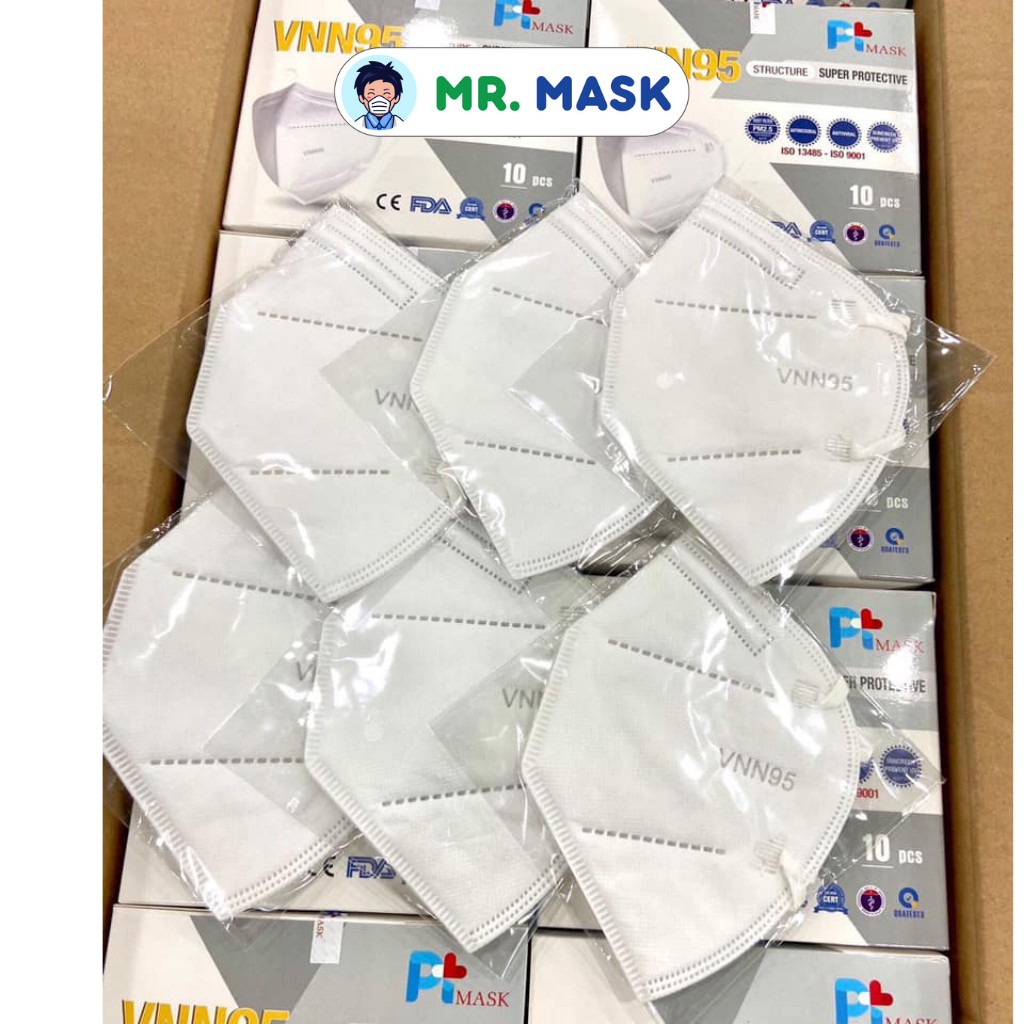 Khẩu Trang Y Tế N95 Không Van Cao Cấp Chính Hãng Phương Tuyến, 5 Lớp Kháng Khuẩn, Lọc 95% Bụi Mịn PM 2.5, 10 Cái/Hộp