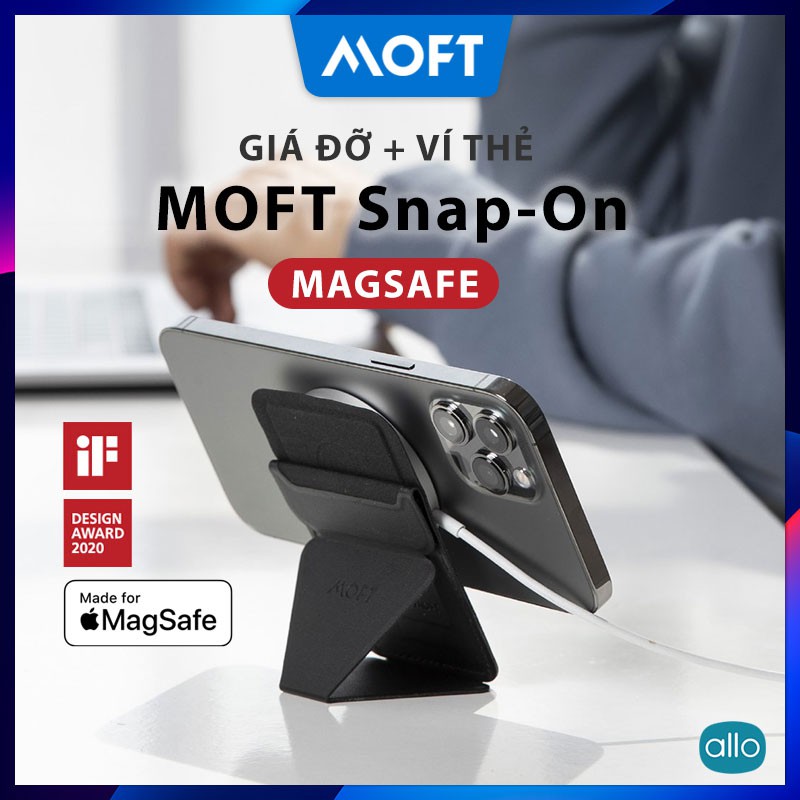 🔥Giá Đỡ Điện Thoại + Ví Đựng Thẻ MOFT Snap-On MagSafe iPhone 12, Sử Dụng Từ Tính Không Dán Keo, Ngăn Để 3 Thẻ Tiện Lợi