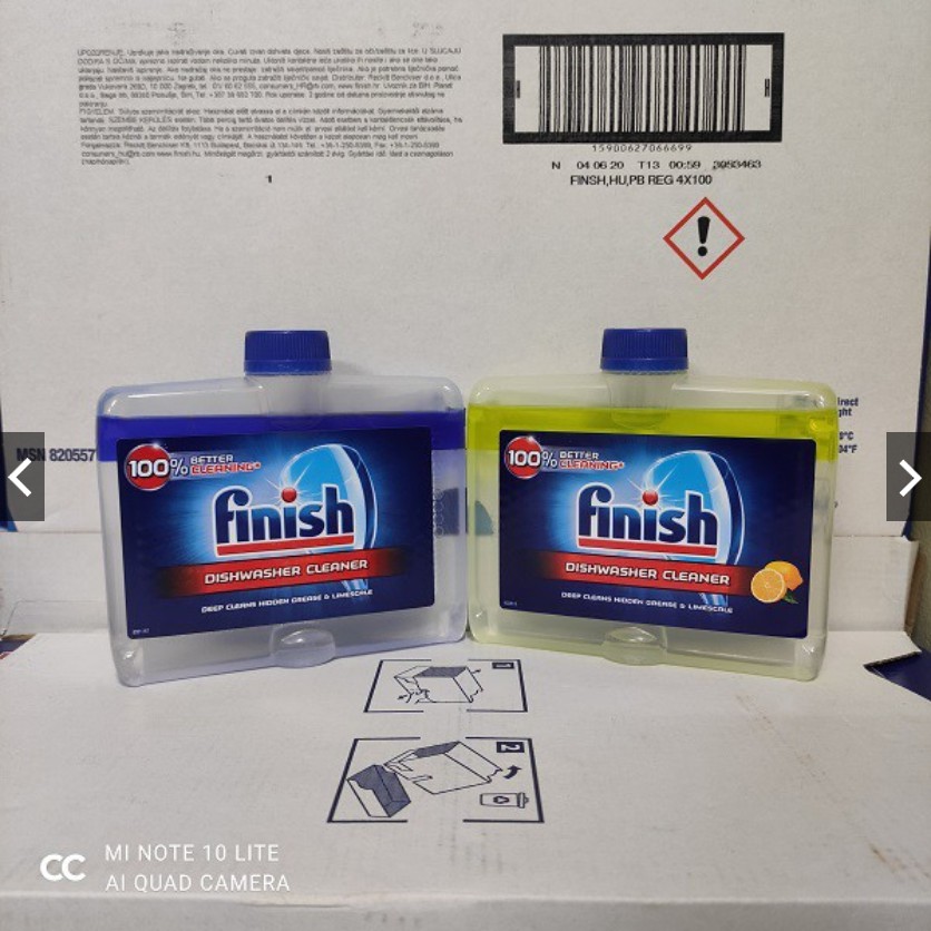 Dung dịch vệ sinh máy rửa chén Finish chai 250ml (Nk Eu )