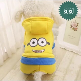 ÁO CHÓ MÈO - Áo nỉ 4 chân hình minion siêu yêu cho thú cưng chó mèo