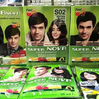Combo 10 gói dầu gội phủ bạc màu nâu đen