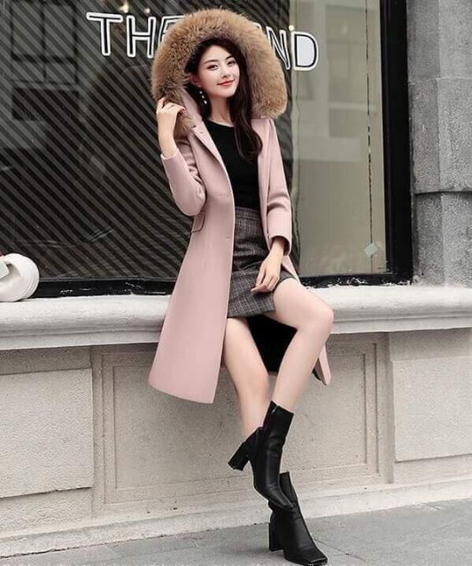 👗 ÁO KHOÁC DẠ 2 LỚP DÁNG DÀI LÔNG CỔ