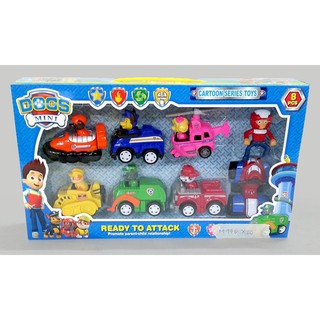 Hộp đồ chơi 7 chiếc xe chó cứu hộ paw patrol