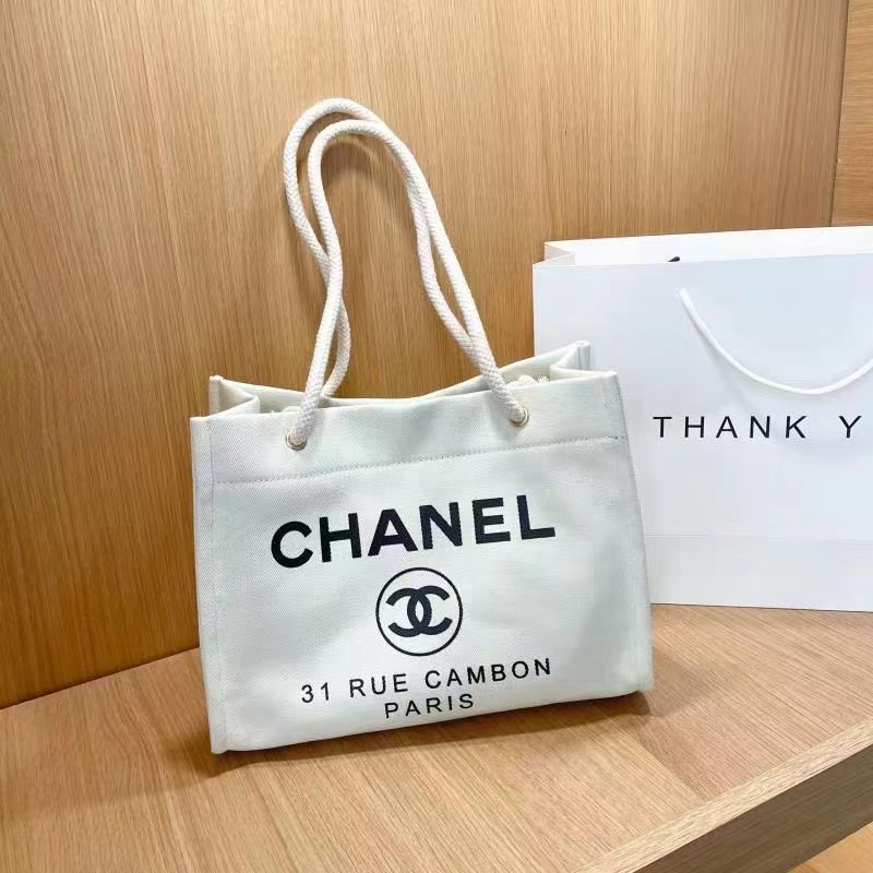 Túi Xách Vải Canvas Dày Sức Chứa Lớn Phong Cách Chanel Thời Trang Hàn Quốc 2022 Dành Cho Nữ Sinh