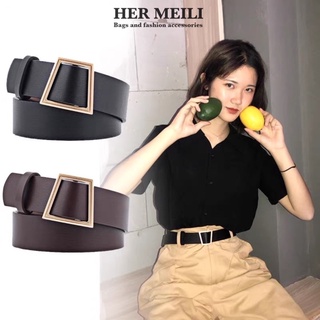 Thắt Lưng Da Nữ Mặt Kim Loại Hình Thang Thời Trang Hàn Quốc TL62